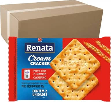 Biscoito Cream Cracker Renata Caixa Com 180 Sachês