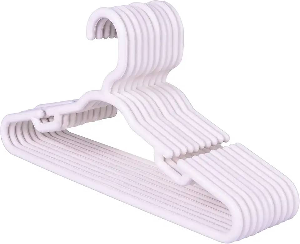 Kit Conjunto Cabide Infantil Reforçado Branco 8mm - 30 Unidades