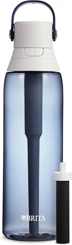Brita Garrafa de água filtrada isolada com canudo, reutilizável, céu noturno, 740 mL