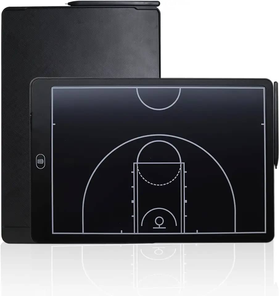 Tela LCD de 40,6 cm, placa tática de treinamento, placa eletrônica com caneta stylus, com função de bloqueio, para treinador de basquete e futebol (basquete meia quadra)
