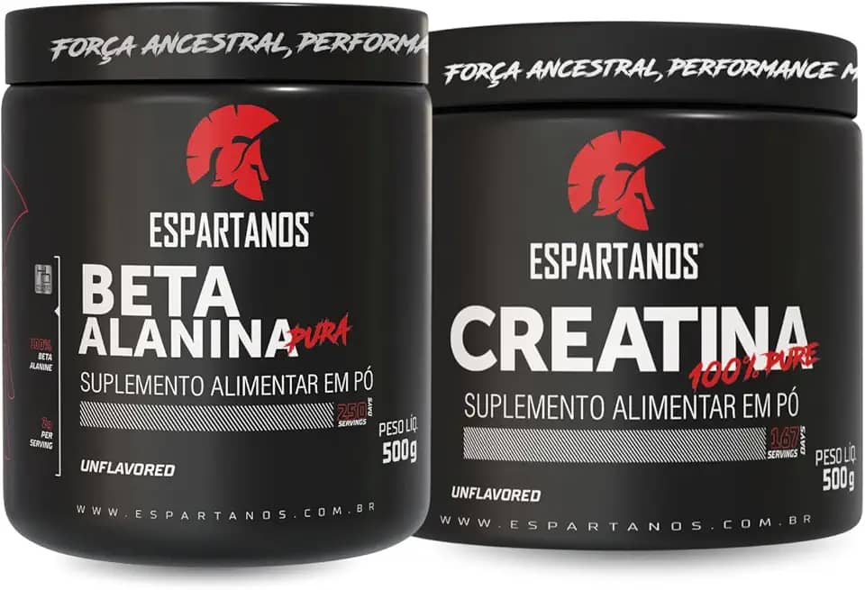 Creatina 100% Pura 500g + Beta Alanina 100% Pura 500g - Espartanos Suplementos