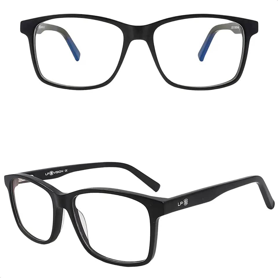 LP Vision - Óculos Gamer Com Filtro Bloqueador Anti Luz Azul Sem Grau - Computador & Celular & Descanso & Leitura - Preto