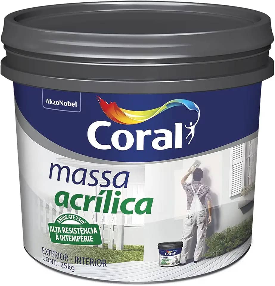 MASSA ACRÍLICA BRANCO 25KG - CORAL