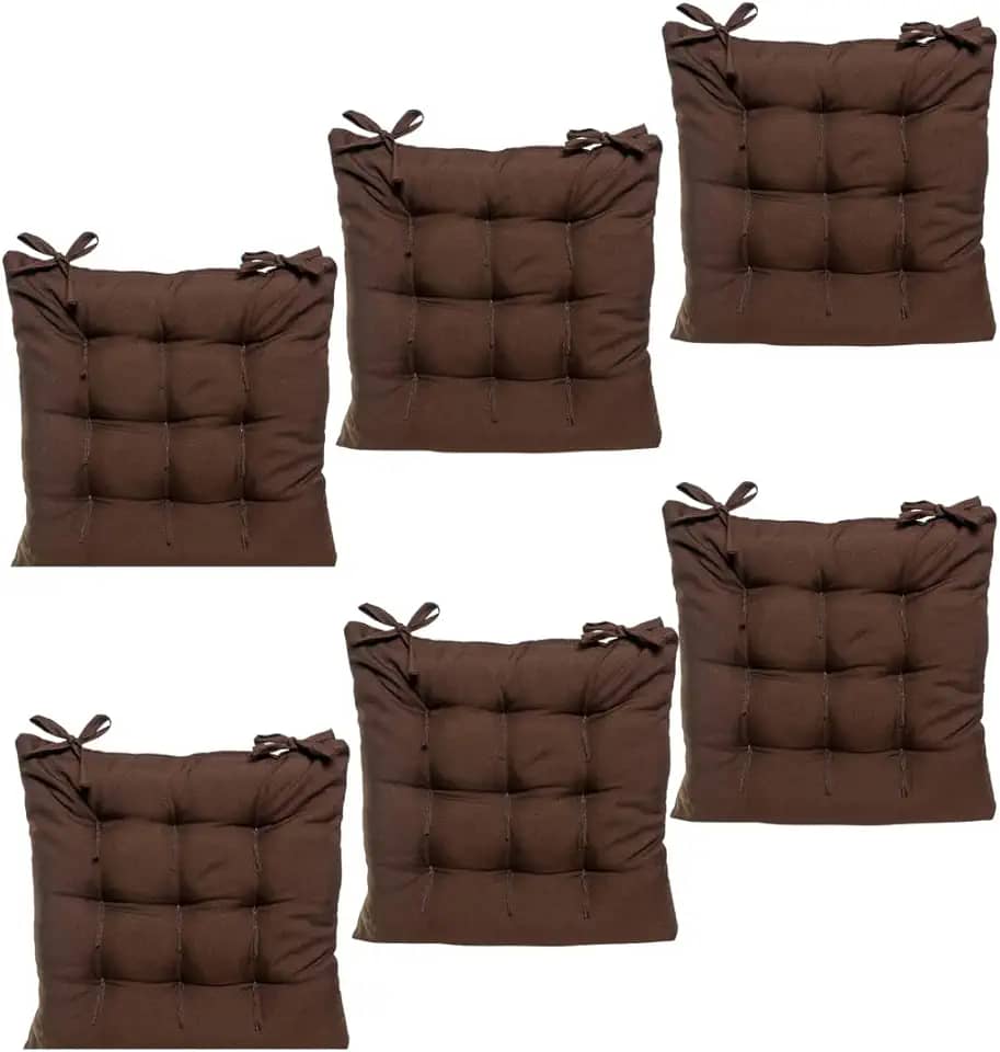 Kit 6 Peças Assento Futon Oxford Liso 40cmx40cm (Marrom)