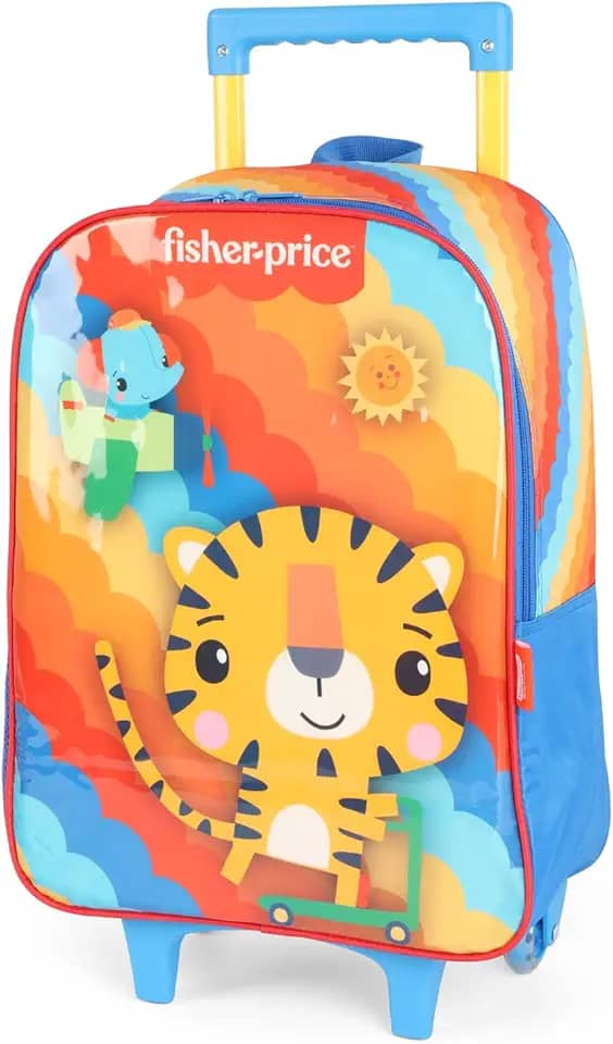 Mochila Costas Escolar com Rodinhas Fisher Price Licenciada