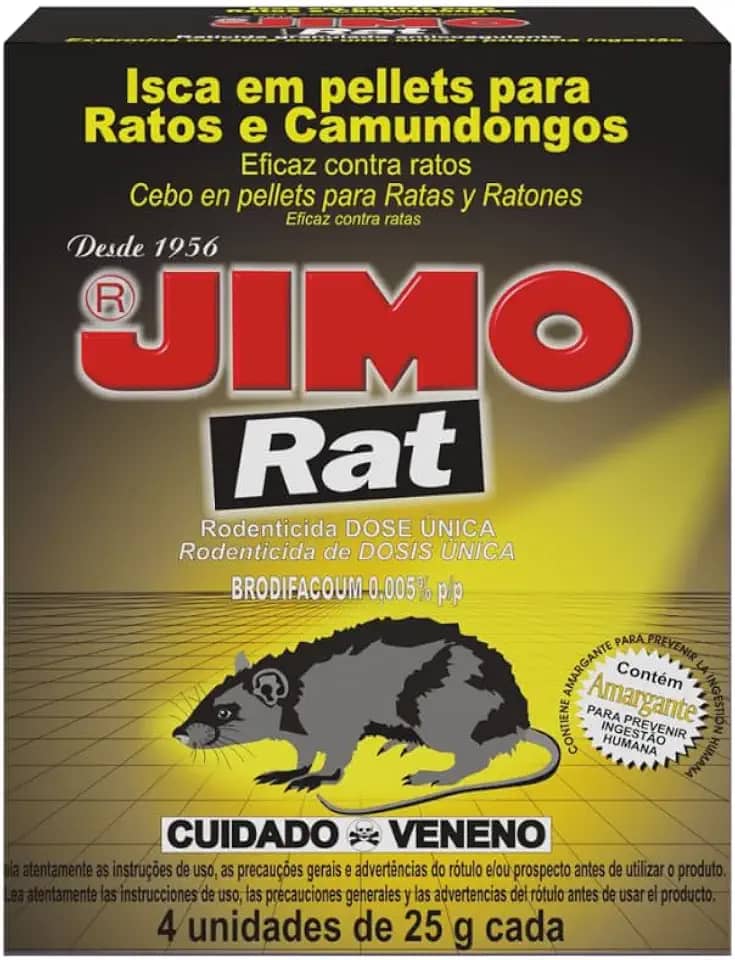 Raticida Rat Estojo Mata Ratos 4x25g Eficaz Contra Ratos Camundongos Anticoagulante Amargante