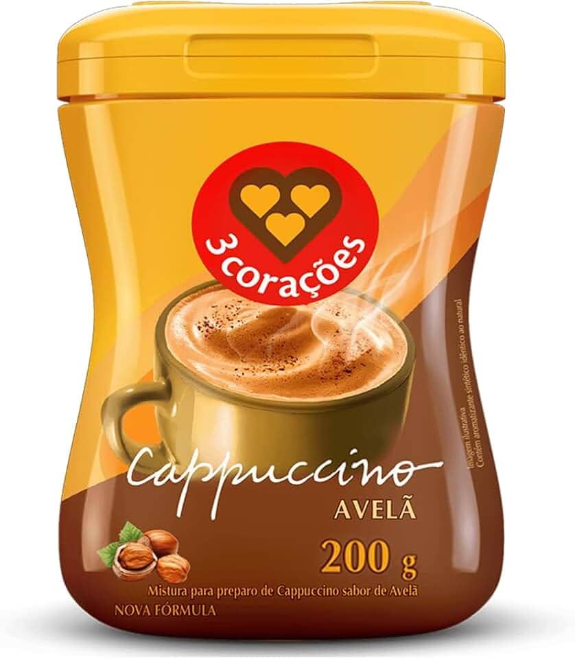 3 Corações Cappuccino Sabor Avelã, 200g