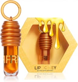 Gloss Labial Lip Liphoney Batom Hidratante, Formato Colmeia, Design Hexagonal Dourado, 3,5ml