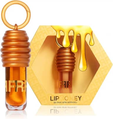 Gloss Labial Lip Liphoney Batom Hidratante, Formato Colmeia, Design Hexagonal Dourado, 3,5ml
