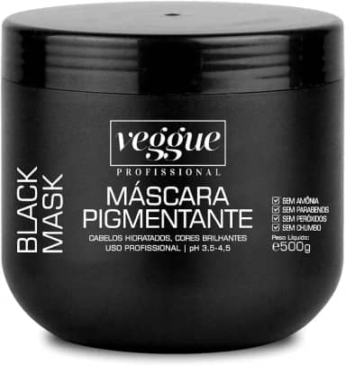 Mascara Matizadora Tonalizante Preta, Black Mask Veggue 500ml