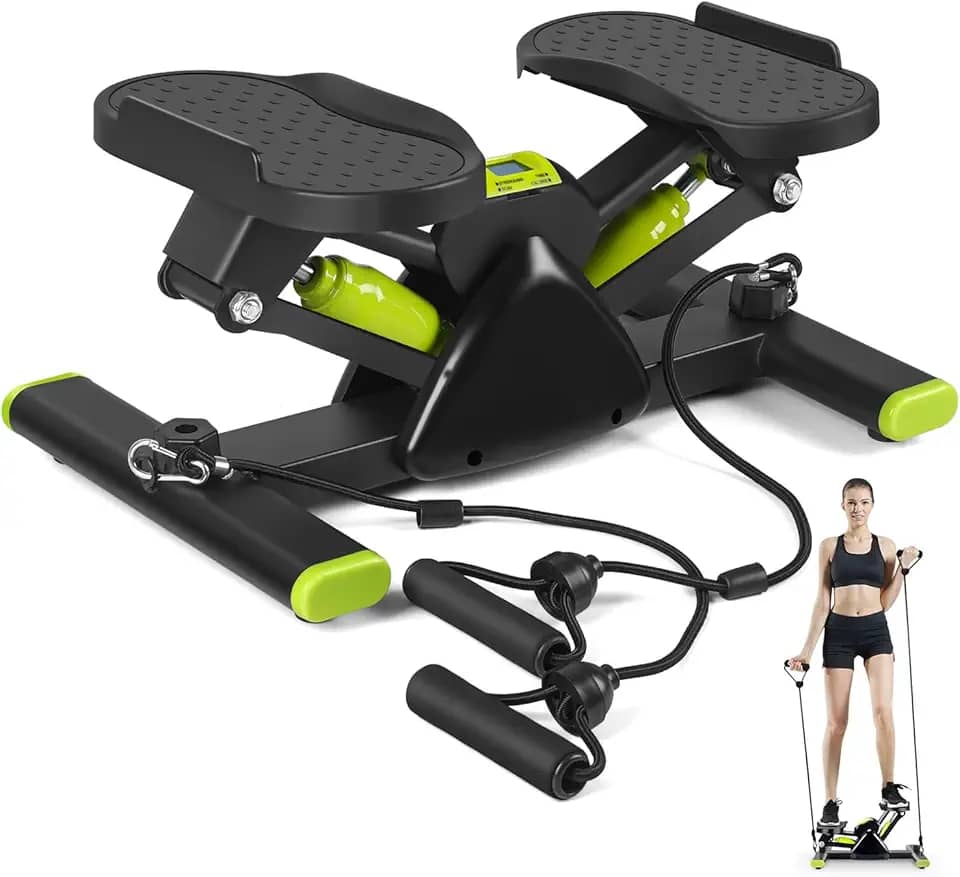 Steppers para Exercício, Mini Stair Stepper, Simulador de Escada, Stepper, Mini Stepper Simulador de Caminhada com Monitor em Lcd, Mini Stepper 3 em 1 com Corda Simulador de Caminhada