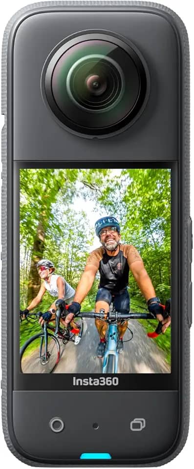 Insta360 Câmera de ação X3-360 com vídeo HDR ativo 5,7K 360, câmera de lente única 4K, impermeável, estabilização FlowState, tela sensível ao toque de 2,3 polegadas, edição de IA, para motocicleta,