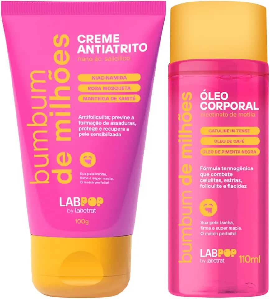 Kit Bumbum De Milhoes Creme Antiatrito E Foliculite + Oleo Corporal Termogenico Labotrat 110ml