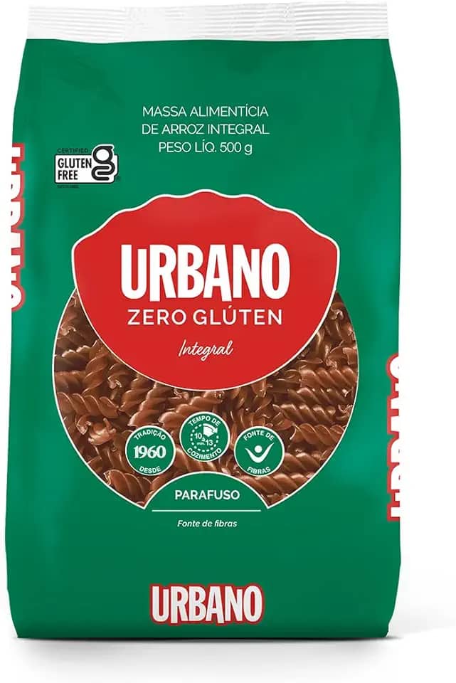 Urbano, Macarrão de Arroz Integral, Parafuso, Zero Glúten - 500 g