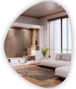 Espelho Decorativo Orgânico Vidro Lapidado Autocolante Fácil Aplicação (30x40cm)