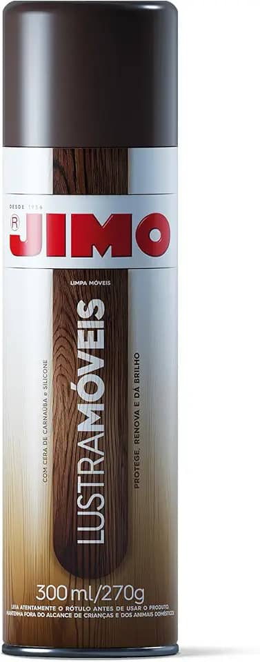 JIMO Lustra Móveis Limpa Renova Protege Mais Brilho na Madeira Clara ou Escura Fragrância Suave Aerossol 300ml
