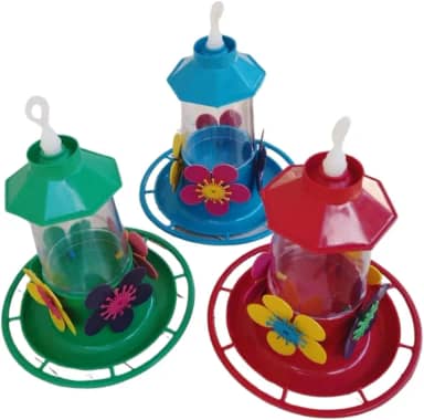 Bebedouro Beija Flor Luxo Chapéu com Poleiro (Cores Mistas)