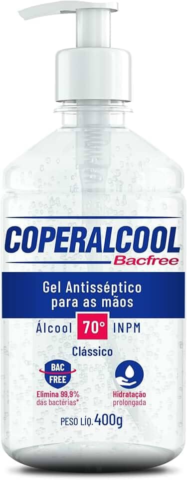 Coperalcool Bacfree Álcool Gel Higienizador de Mãos 70°INPM 400g Clássico