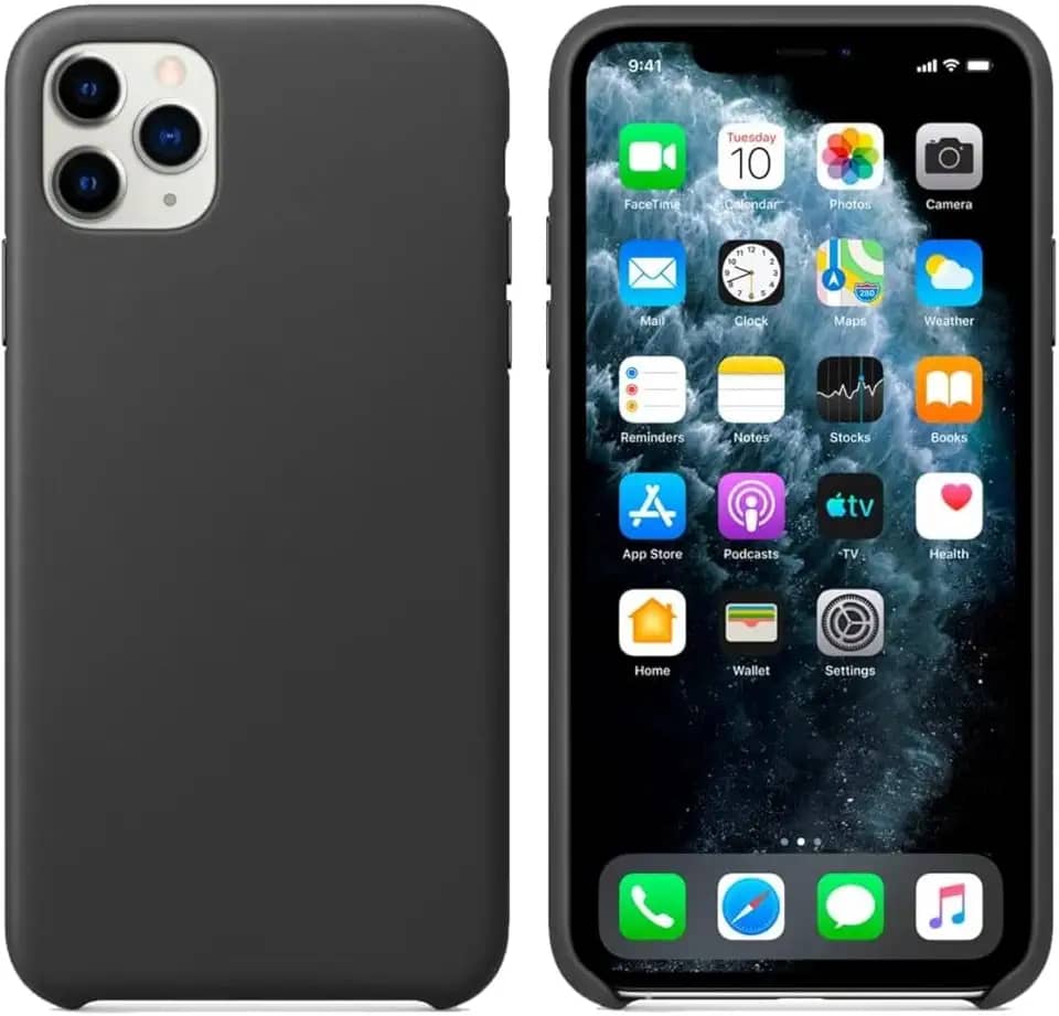 Capinha PRETA Compatível Com IPhone De TODAS AS LINHAS Escolha Seu modelo, Flexivel, Tecnologia anti impacto, Encaixe Preciso, Lavável, Aveludada com design PREMIUM (11 Pro Max)