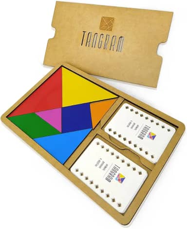 Tangram de Madeira Versão Box de Luxo Educativo Mia Gato Brinquedos