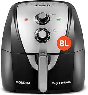 MONDIAL Fritadeira Sem Óleo Air Fryer 8L, Preto/Inox, 1900W, 220V - AFN-80-BI