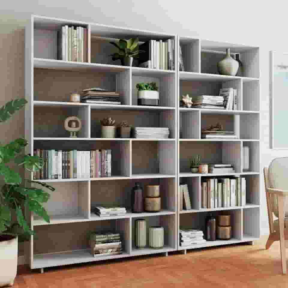Conjunto 2 Estantes para livros Euforia Yescasa Branco em Mdp Branco