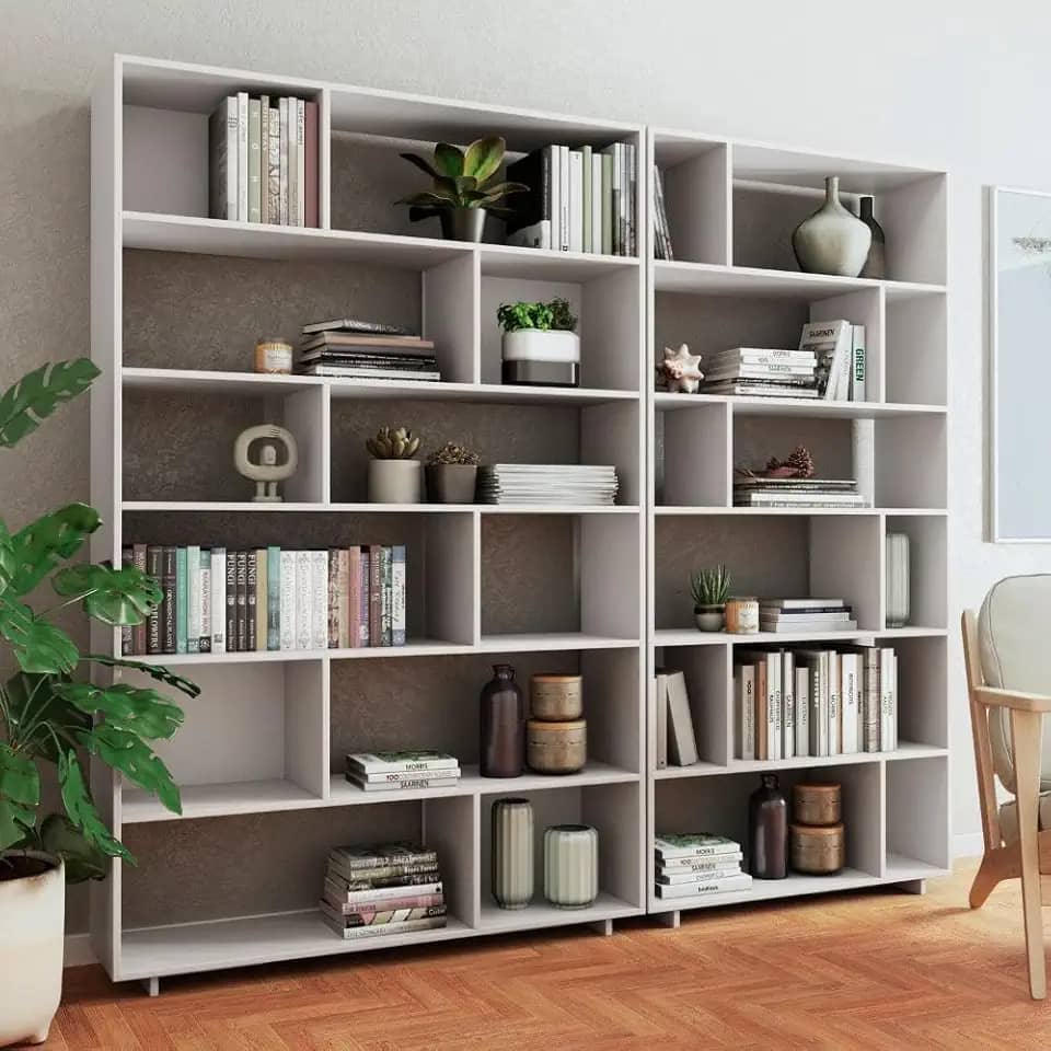 Conjunto 2 Estantes para livros Euforia Yescasa Branco em Mdp Branco
