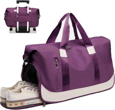 Bolsa Mala Feminina Academia Esportiva Viagem,Compartimento de Sapatos Separado,separação entre seco e molhado,Bolsa esportiva de viagem, ideal Para Suas Viagens, Banhos De Piscina, Praia, Academia