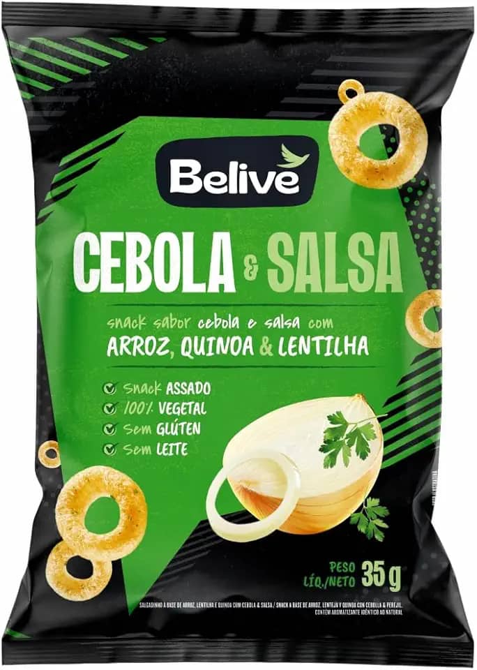 Belive Snack Multigrãos Sabor Cebola E Salsa Sem Glúten Sem Lactose 35G