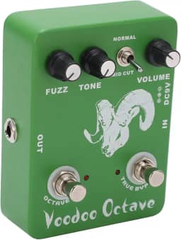 Mingzhe Pedal de Efeito de Guitarra Voodoo Oitava Fuzz Ajustável único True Bypass Metal Verde