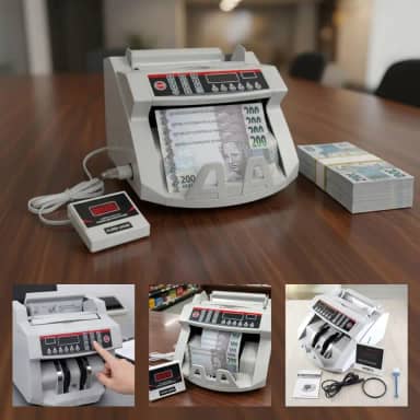 Máquina de Contar Dinheiro Notas Cédulas Detecta Nota Falsa UV/MG Alta Velocidade Bivolt