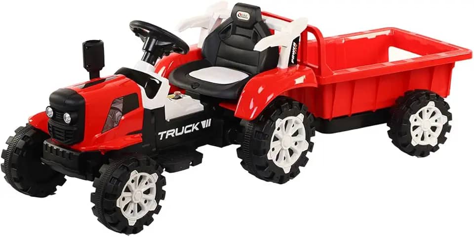 Bang Toys Trator Elétrico com Caçamba 12v Recarregável Vermelho