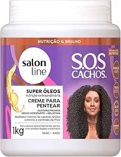 Salon Line, Creme de Pentear, S.O.S Cachos Super Óleos, Vegano - Para Cabelos Cacheados, 1 kg