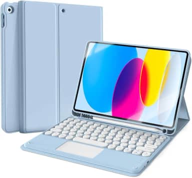 WB Capa com Teclado e trackpad para iPad 10ª e 11ª Geração 10.9" Polegadas com Auto Hibernação (Azul)