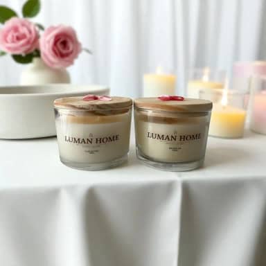 Kit 2 Velas Aromáticas, Capim Limão, Baunilha, Lavanda, Flor de Figo, Decoração, Aroma, Cera de Coco, Vegetal, 100g Cada (Baunilha, Flor de figo)