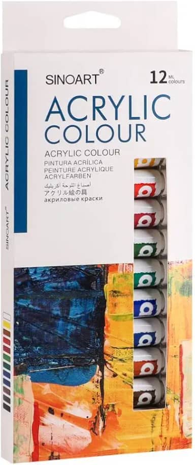 TINTA ACRILICA SINOART 12 CORES 12ML SFP004