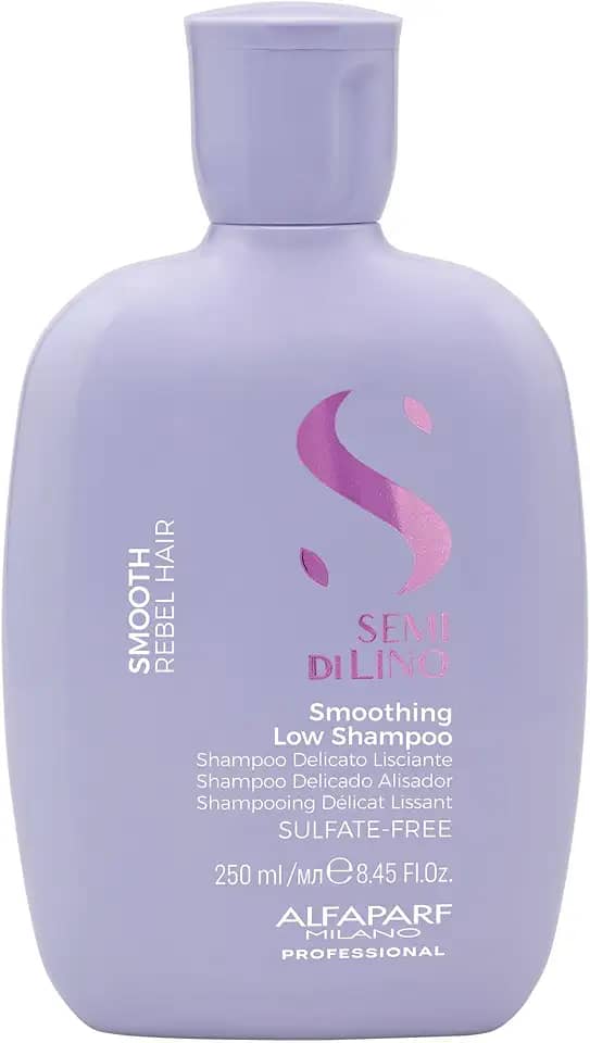 Alfaparf Milano Semi Di Lino Smooth Shampoo – Para cabelos com frizz – Efeito liso e sem frizz - Sem Sulfato – Fórmula Vegana – Controla, hidrata e alisa os cabelos – Qualidade profissional de salão 250ml