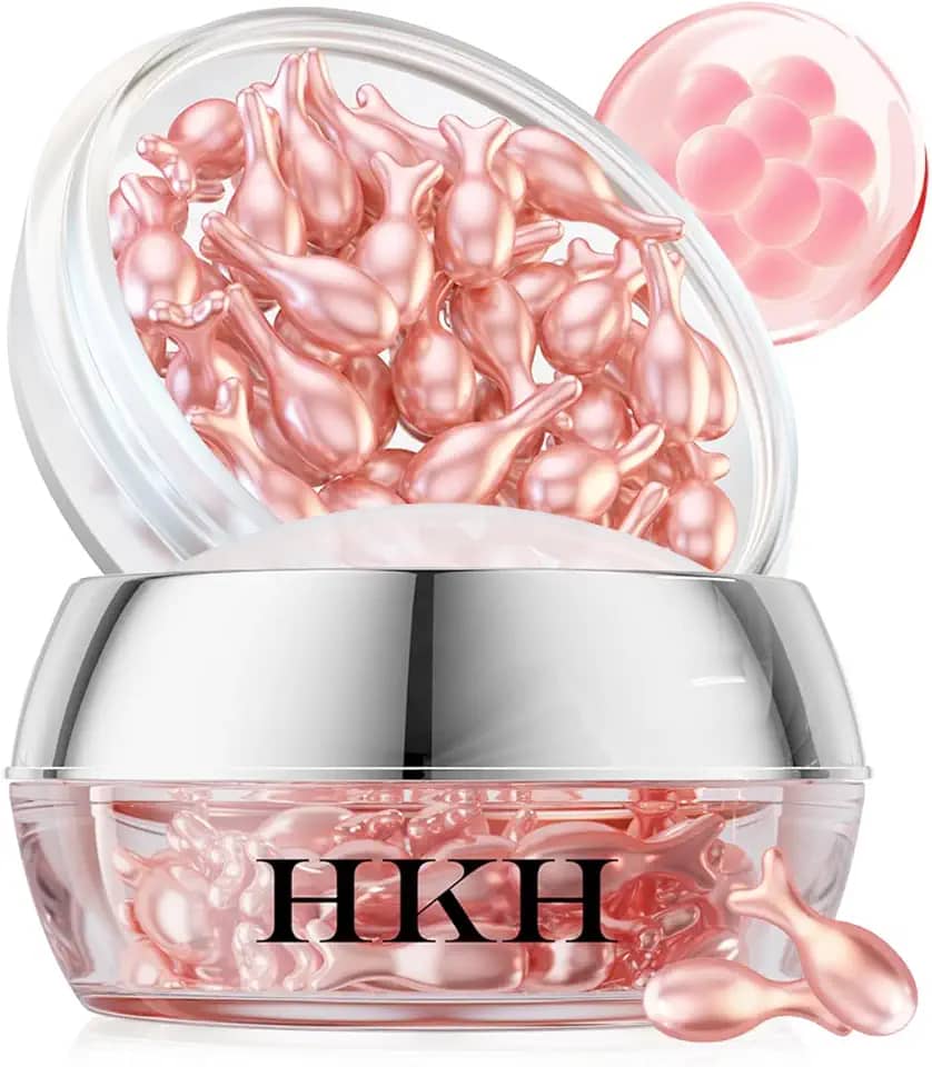 HKH Sérum de retinol para rosto – sérum facial antirrugas com vitamina C e vitamina E, cápsula Vit A com colágeno para mulheres, reduz linhas finas, firma a pele, hidratante, adequado para viagens (38