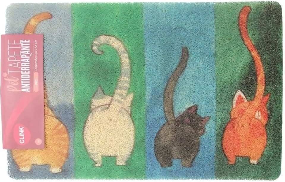 Tapete tipo Capacho para Entrada de Porta Divertido Felinos