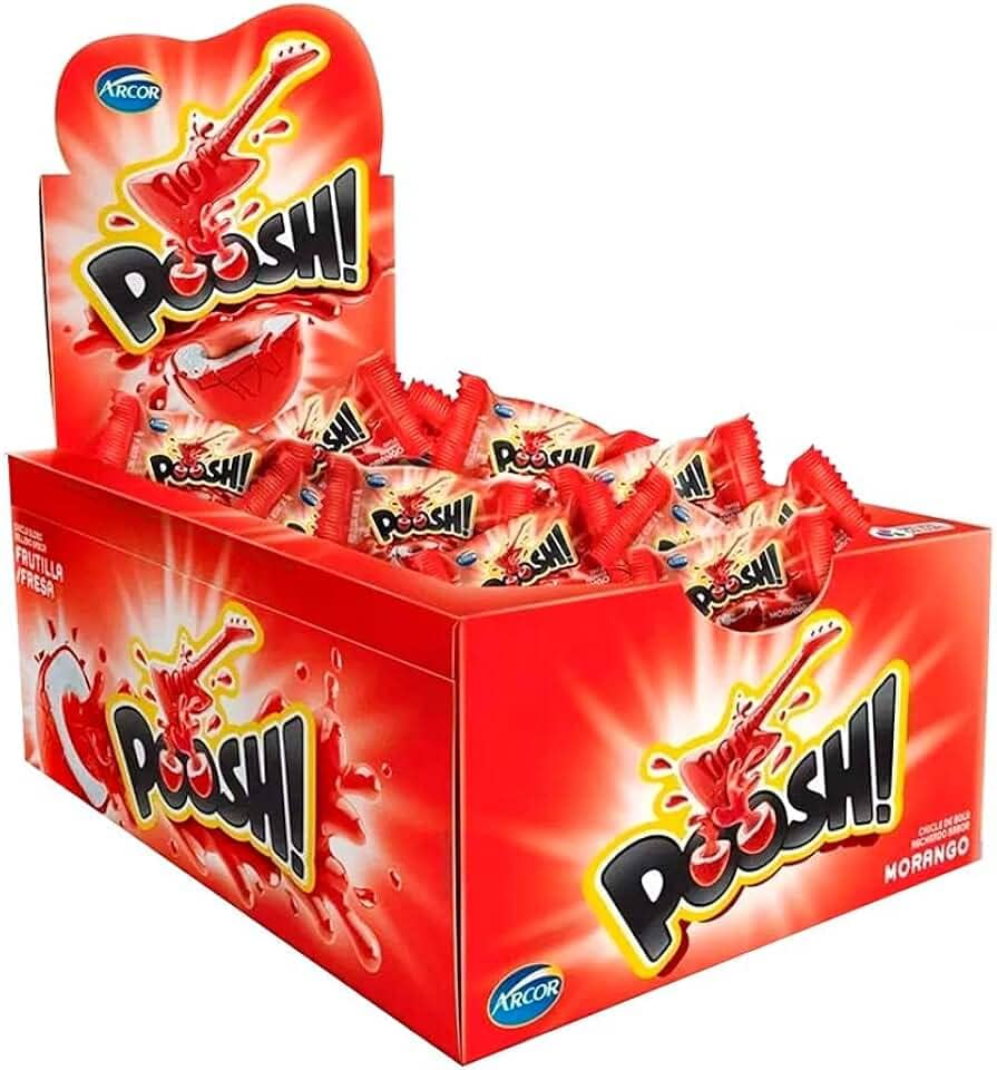 Chicle Poosh Morango 200g