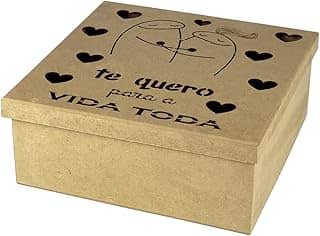 Caixa Em Mdf Meme Flork Dia Dos Namorados Amor Frases Natal Presente Surpresa Coração Festa na Caixa 25cm x 25cm x 10cm