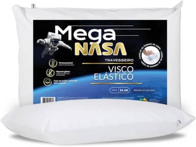 Nap Travesseiro Nasa Alto Mega Viscoelástico Altura 14cm Visco D40 Premium Capa 100% algodão para fronhas 50x70cm - Branco