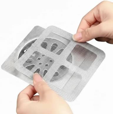 Filtro Adesivo para Ralo 10x10cm Kit com 10 Unidades Proteção contra Entupimentos e Insetos Cor Cinza