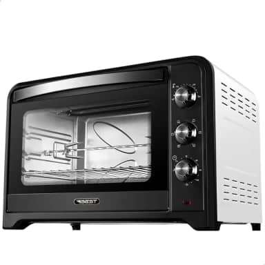 Forno Elétrico 70L Best Plus – Assados Perfeitos com Espeto Rotisserie, Função Grill e 6 Modos de Cozimento (Preto e Branco, 220V)