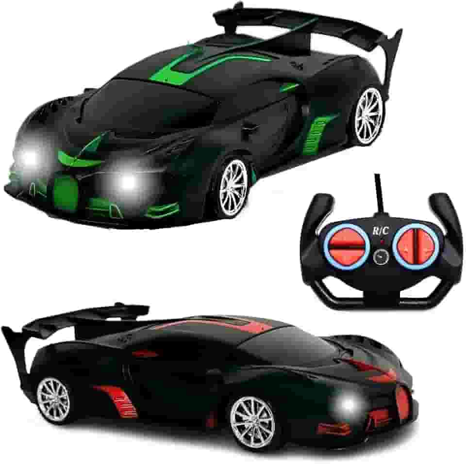 Super Carrinho de Controle Remoto com Farol 5 Funções Premium Preto Brinquedo Infantil