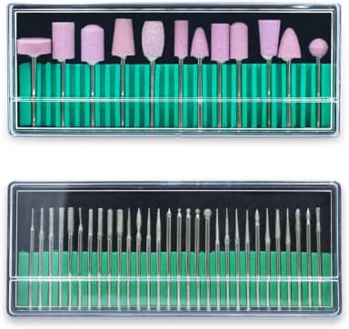 Kit 30 Brocas Diamantadas + 12 Brocas Polimento Unhas de Gel