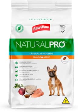 Ração Baw Waw Natural Pro para cães raças pequenas sabor Frango e Arroz - 10,1kg