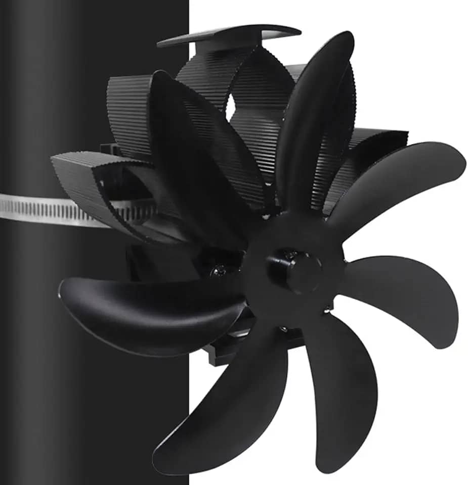 pologmase fogão lareira, lareira não elétrico - 7 ventiladores lareira para fogão a lenha, acessórios para fogão a lenha operação silenciosa circulação ar quente