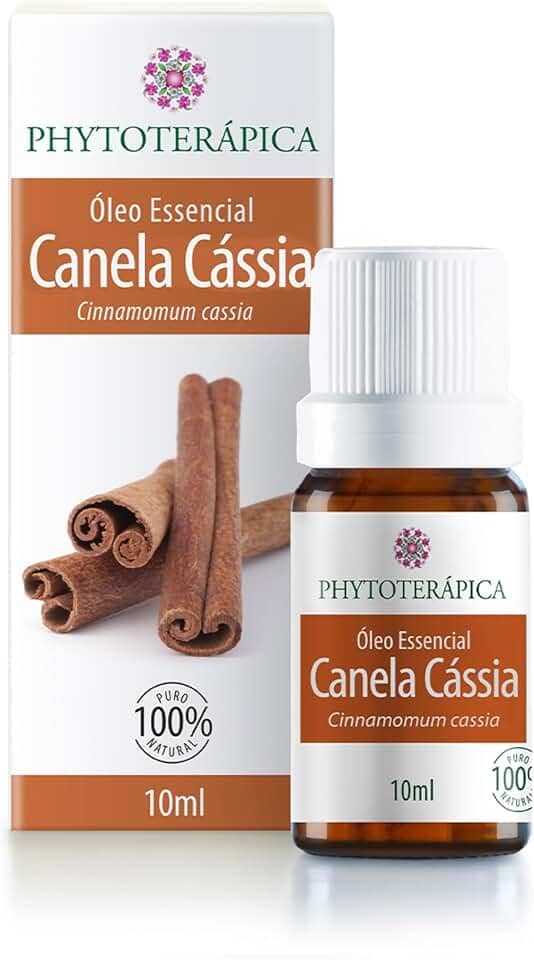 PHYTOTERAPICA - Óleo Essencial de Canela Cássia - Para Difusor, Massagem e Aromaterapia - Atua contra o desânimo, fadiga mental e sonolência - 100% Puro e Natural - Penetrante, 10ml