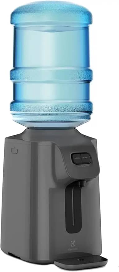 Bebedouro Electrolux bancada mesa de Água Gelada Fria e Natural Motor Compressor galão 10l ou 20l abertura perfurador de lacre garrafão cinza grafite BC01X 110V
